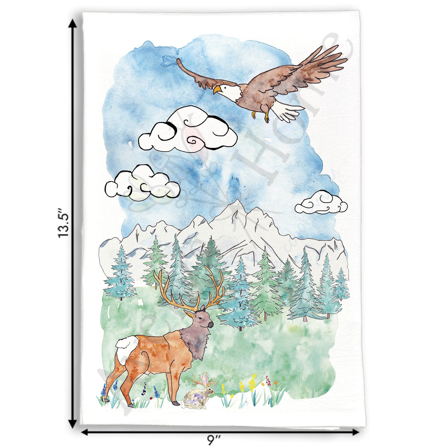 Grand Teton Snowy Mountain Range Tea Towel