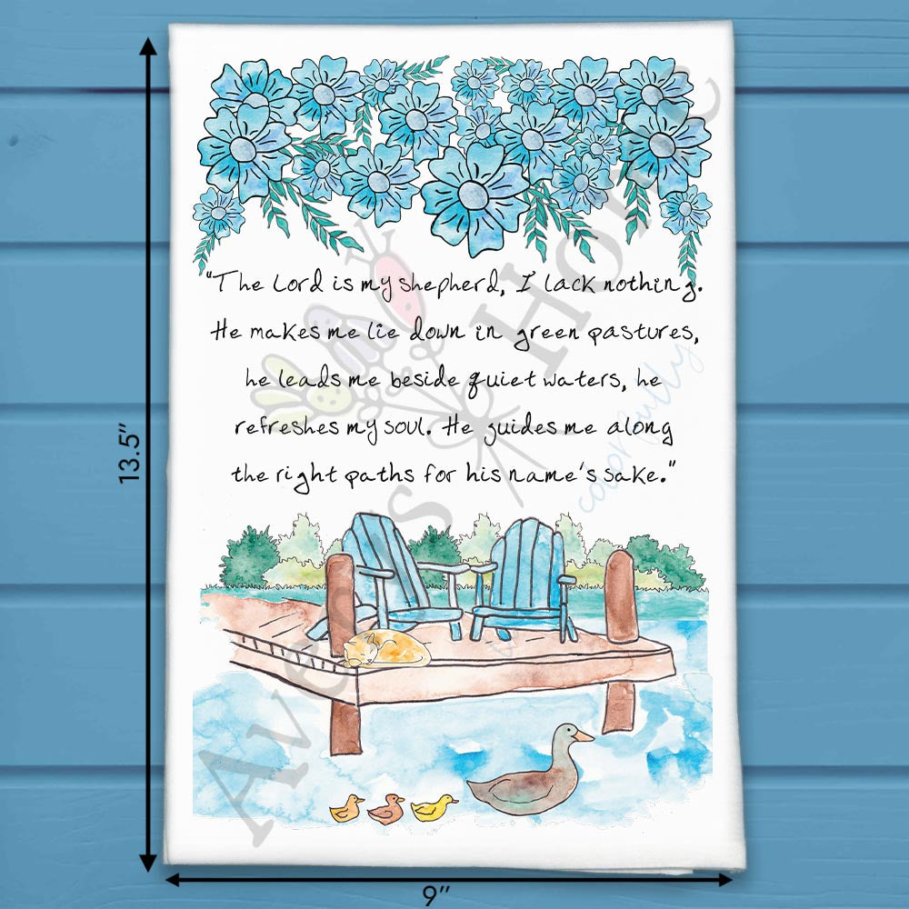 The LORD is my Shepard Bible Verse Home Décor Tea Towel