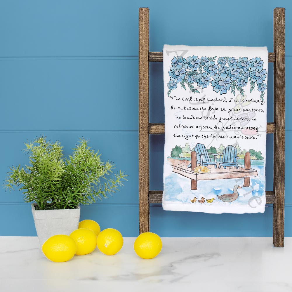 The LORD is my Shepard Bible Verse Home Décor Tea Towel