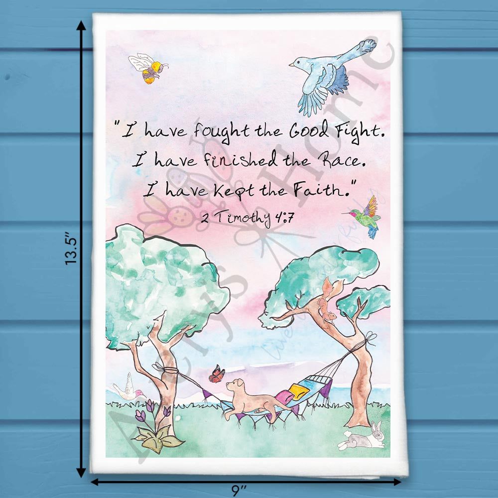 I have fought the Good Fight Kitchen Bible Décor Tea Towel