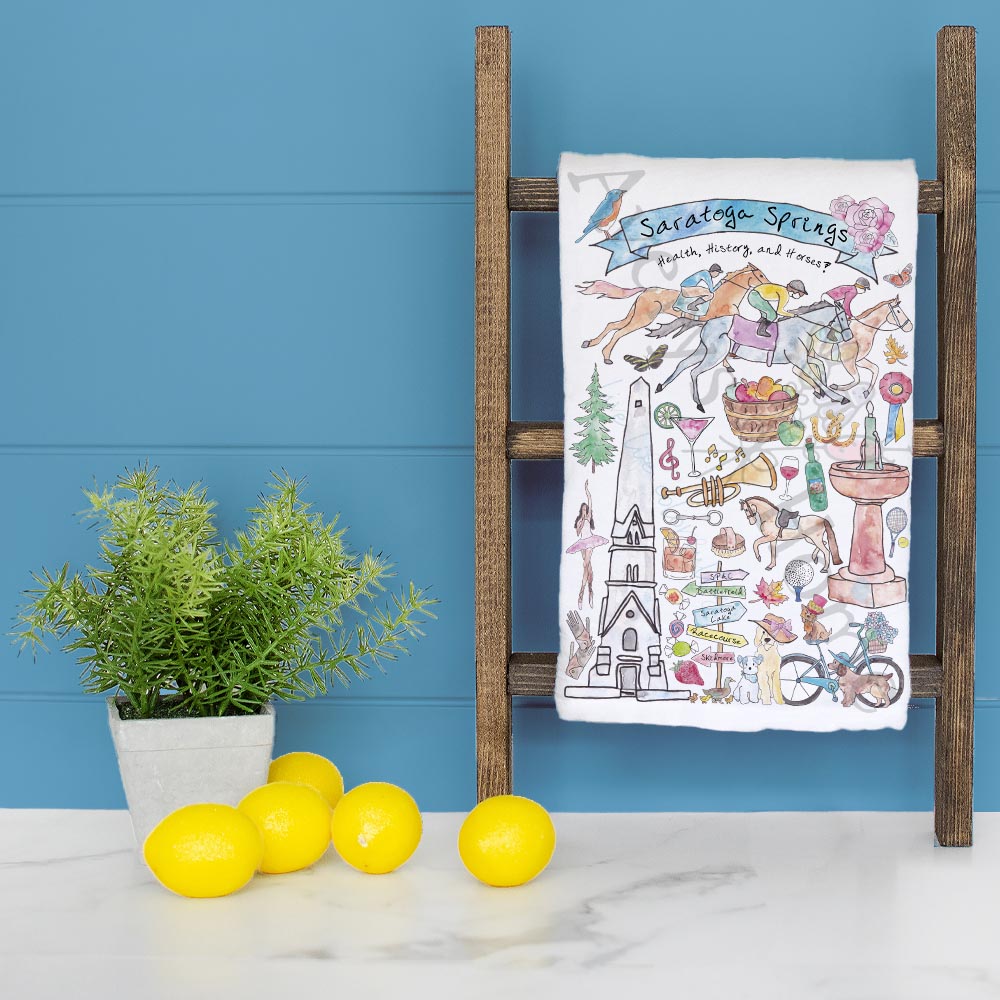 Custom Locale/Store - Saratoga Springs Tea Towel