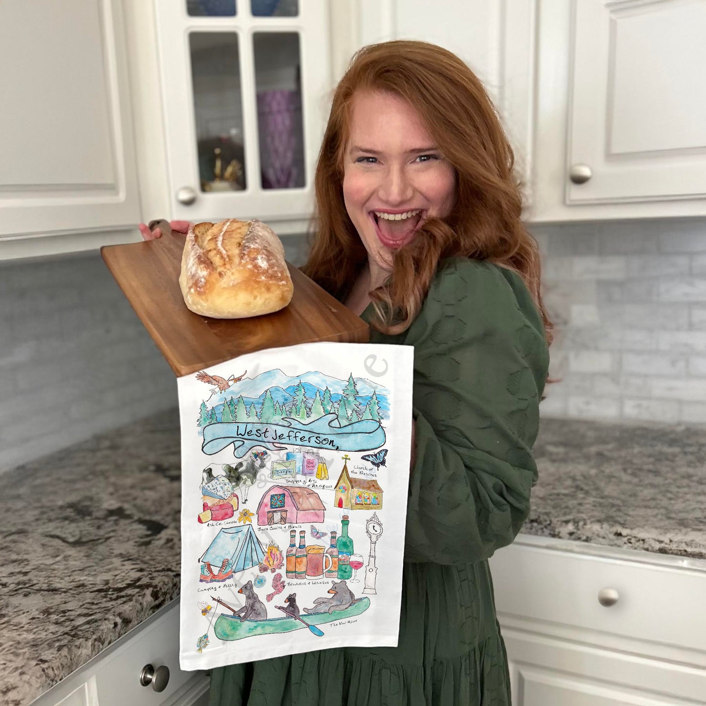 Custom Locale/Store - West Jefferson, NC Tea Towel