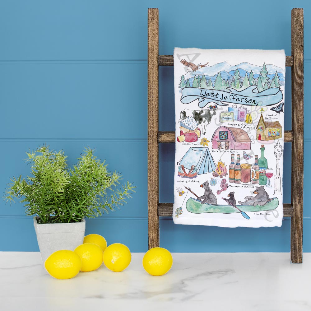 Custom Locale/Store - West Jefferson, NC Tea Towel