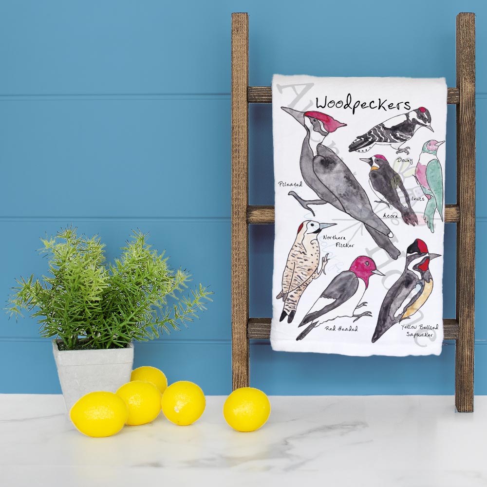 Woodpecker Species Garden Kitchen Décor Tea Towel