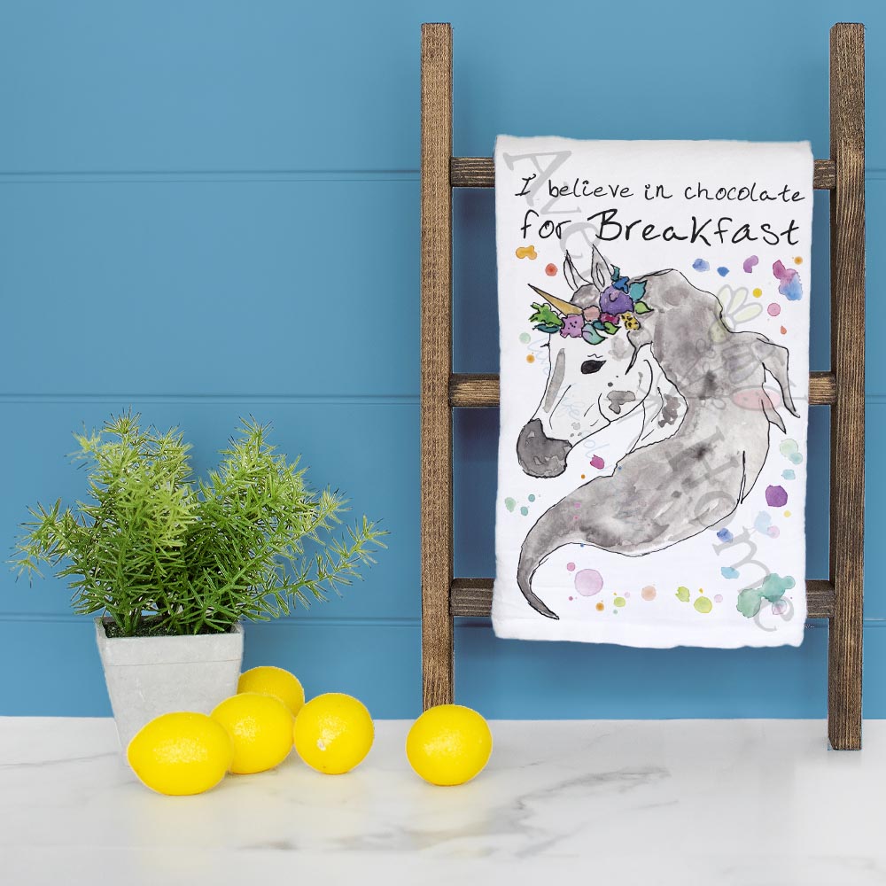 Chocolate for Breakfast Tea Towel – Sweet Tooth Humor