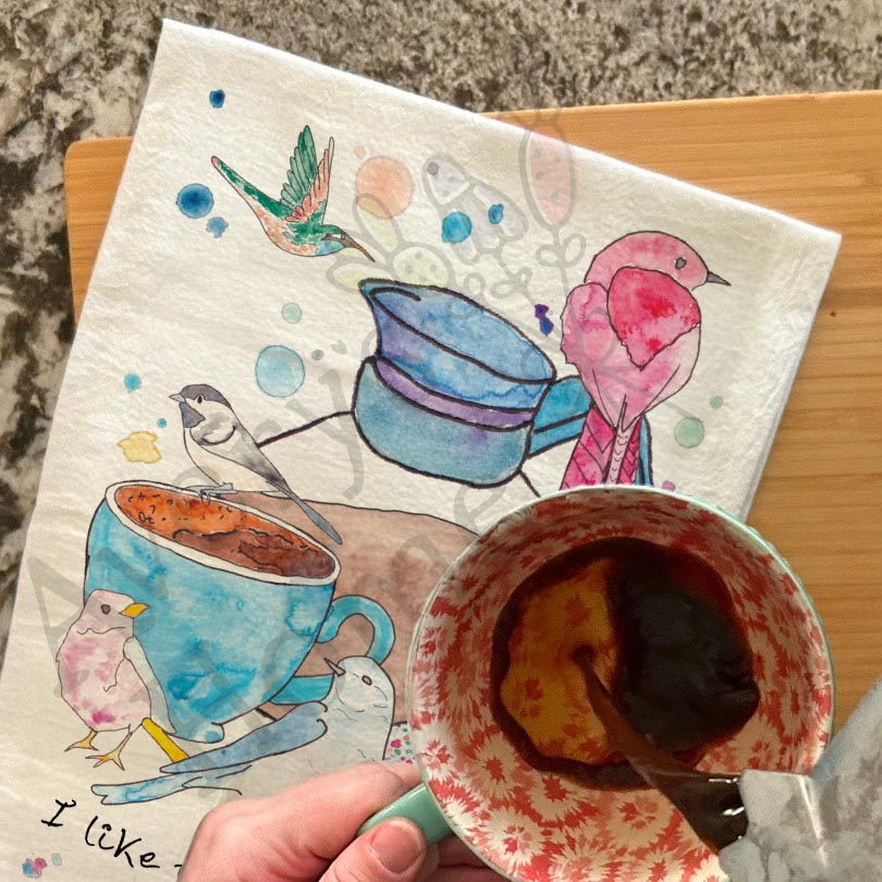 I like to Drink Coffee & Birdwatch Kitchen Décor Tea Towel