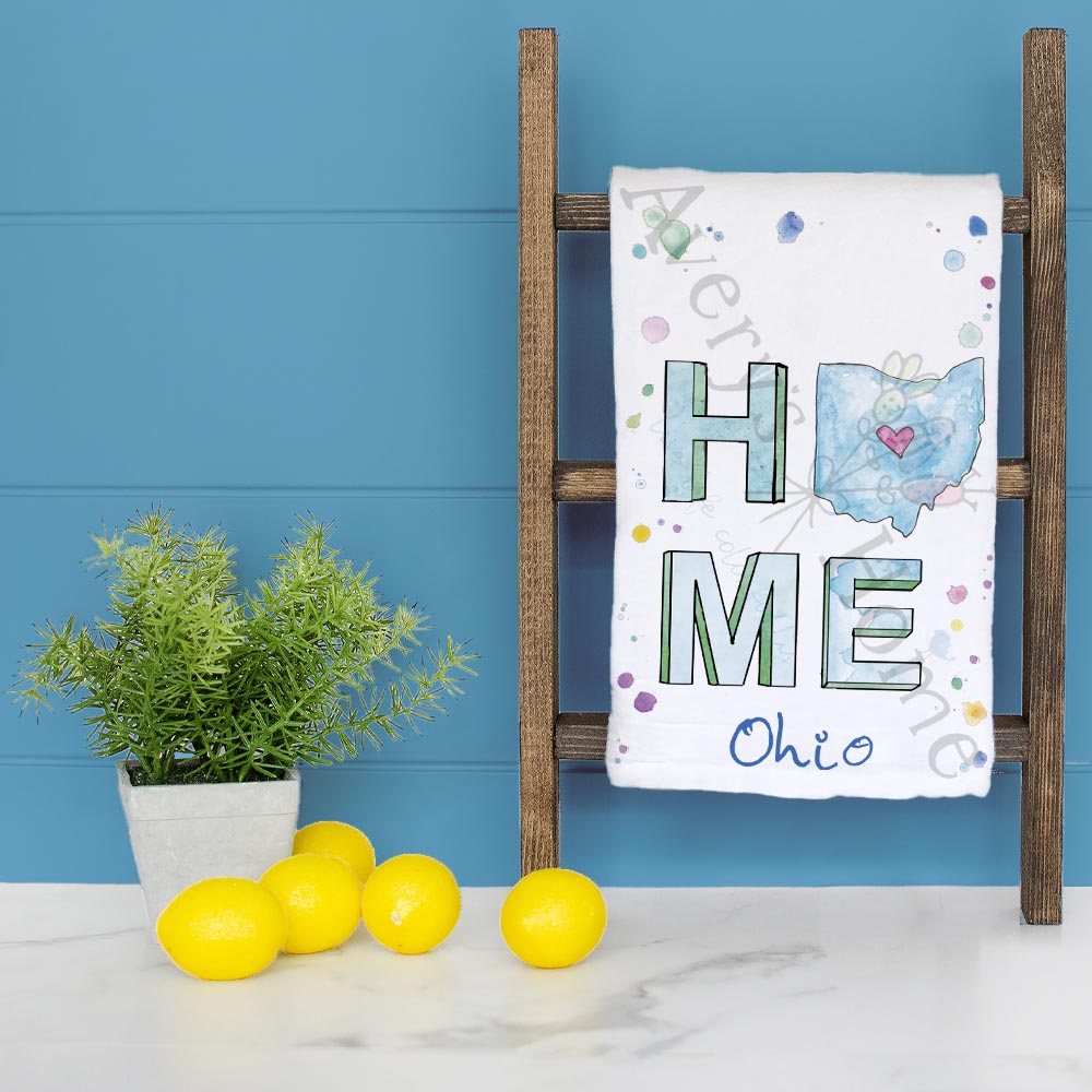 HOME in Ohio Kitchen Décor Tea Towel