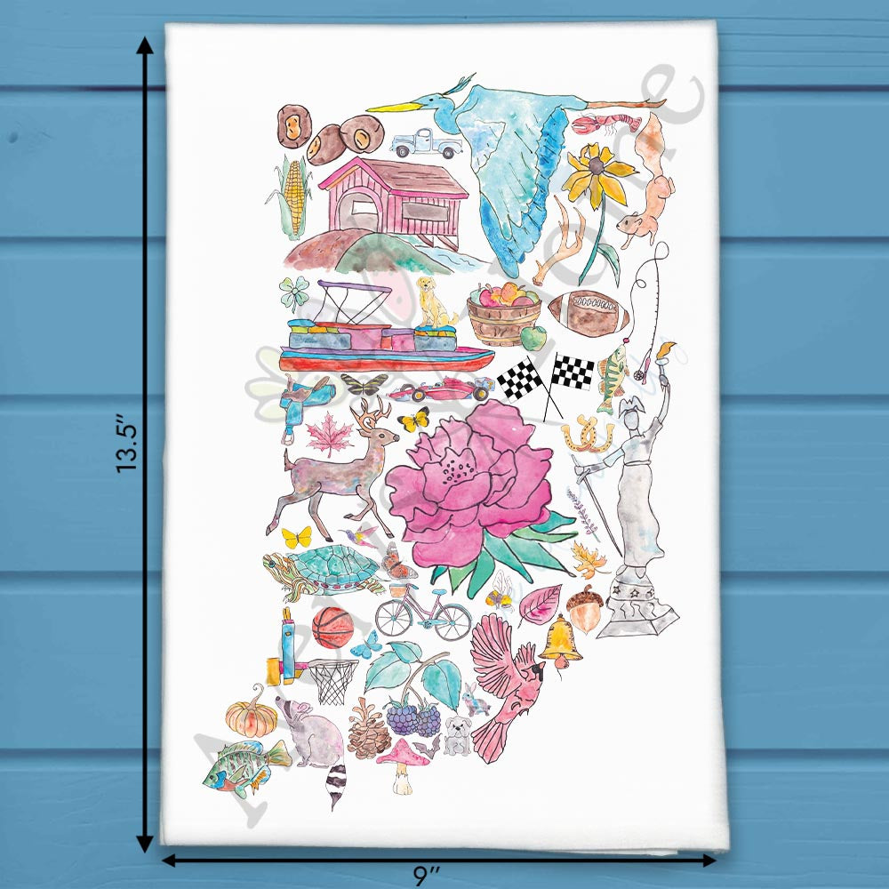 Indiana Icons Tea Towel