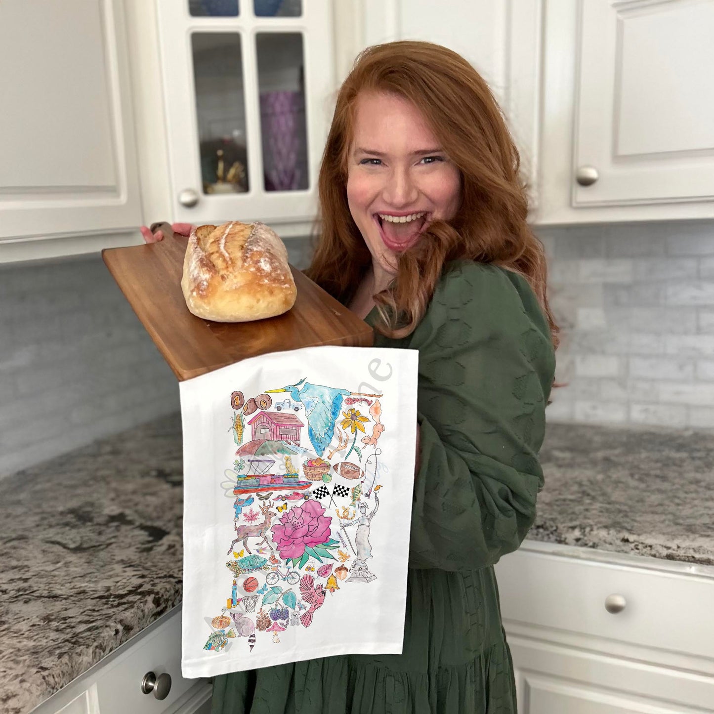 Indiana Icons Tea Towel