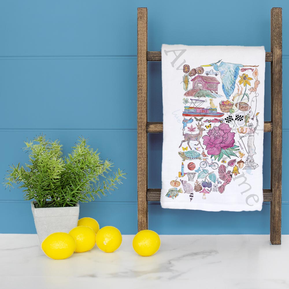 Indiana Icons Tea Towel