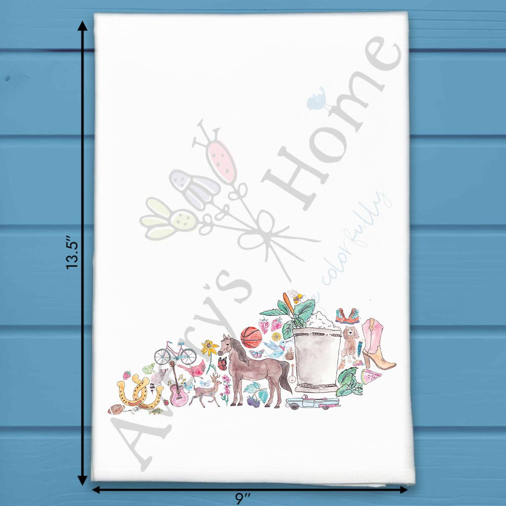 Kentucky State Icons Tea Towel – Race Day & Roots