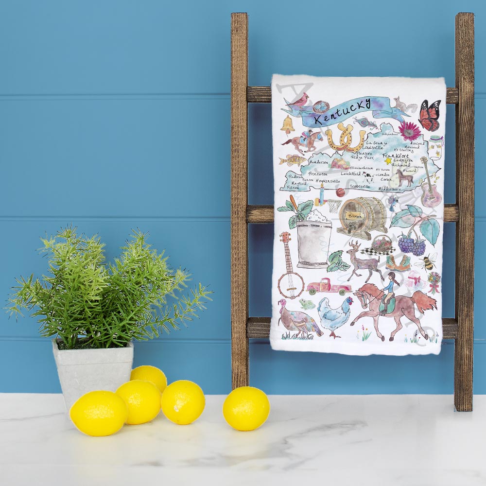 Kentucky Map Tea Towel – Bourbon, Barns & Beauty