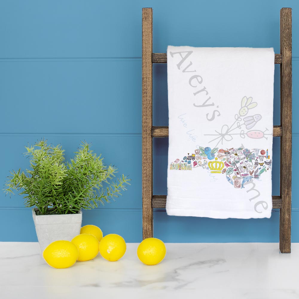 North Carolina State Icons Tea Towel – BBQ to Beach