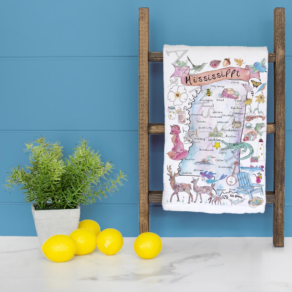 Mississippi Map Tea Towel – Southern Coast & Charm