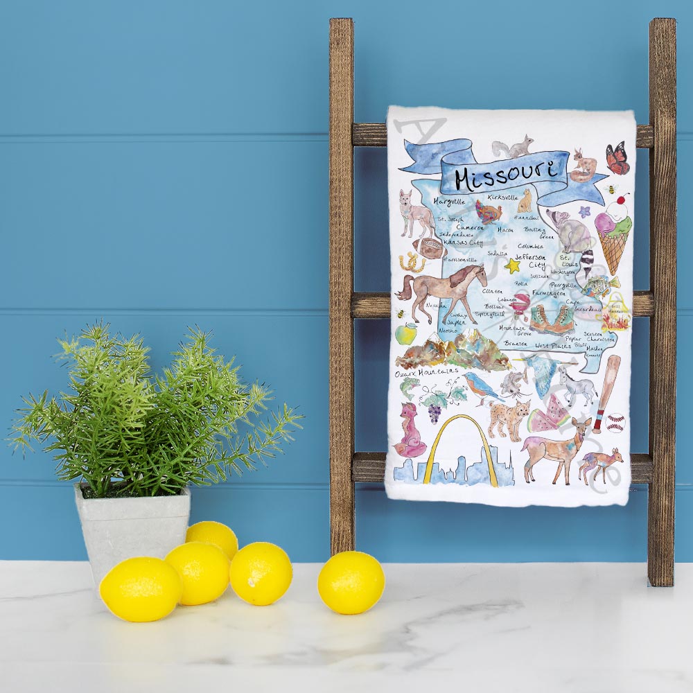 Missouri Map Tea Towel – Rivers, Roots & Road Trips