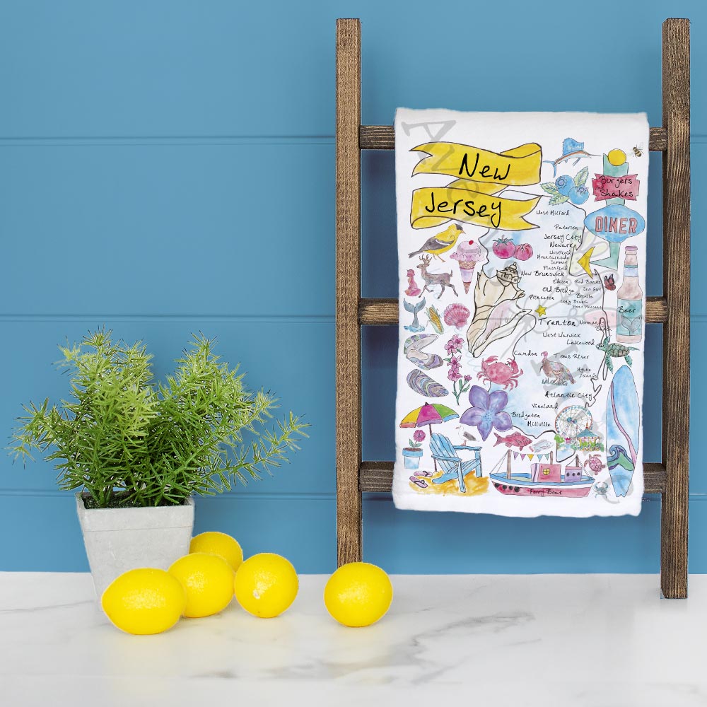 New Jersey Map Tea Towel – From Boardwalk to Brick City