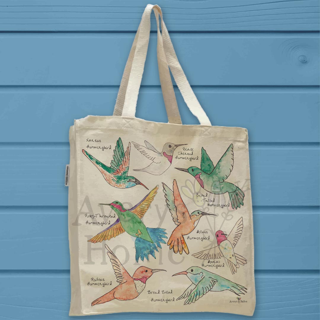 Hummingbirds of North America Organic Cotton Tote Bag – Birdwatcher Gift