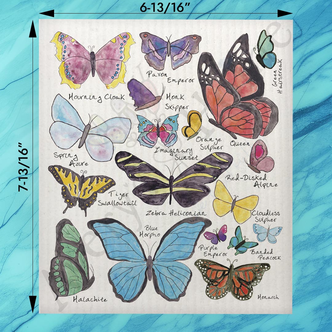 Butterflies of the USA Swedish Dishcloth – Collector Garden Decor