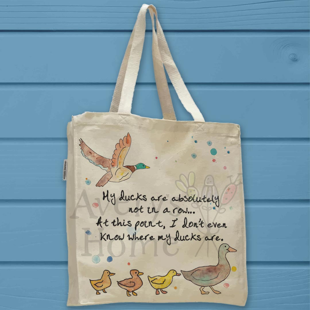 Ducks in a Row Organic Cotton Tote Bag – Funny Life Humor