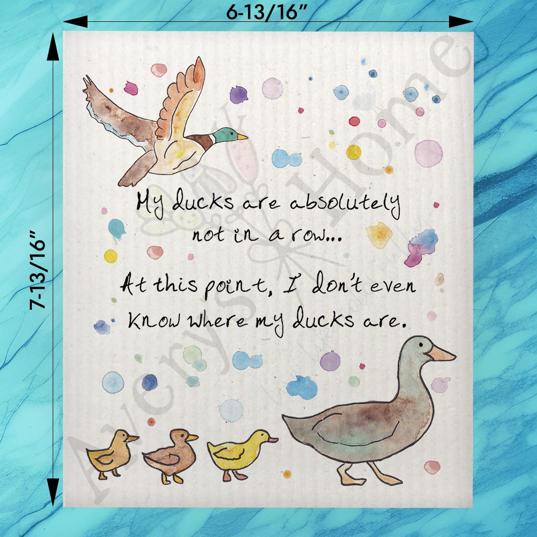 Ducks in a Row Swedish Dishcloth – Funny Life Humor