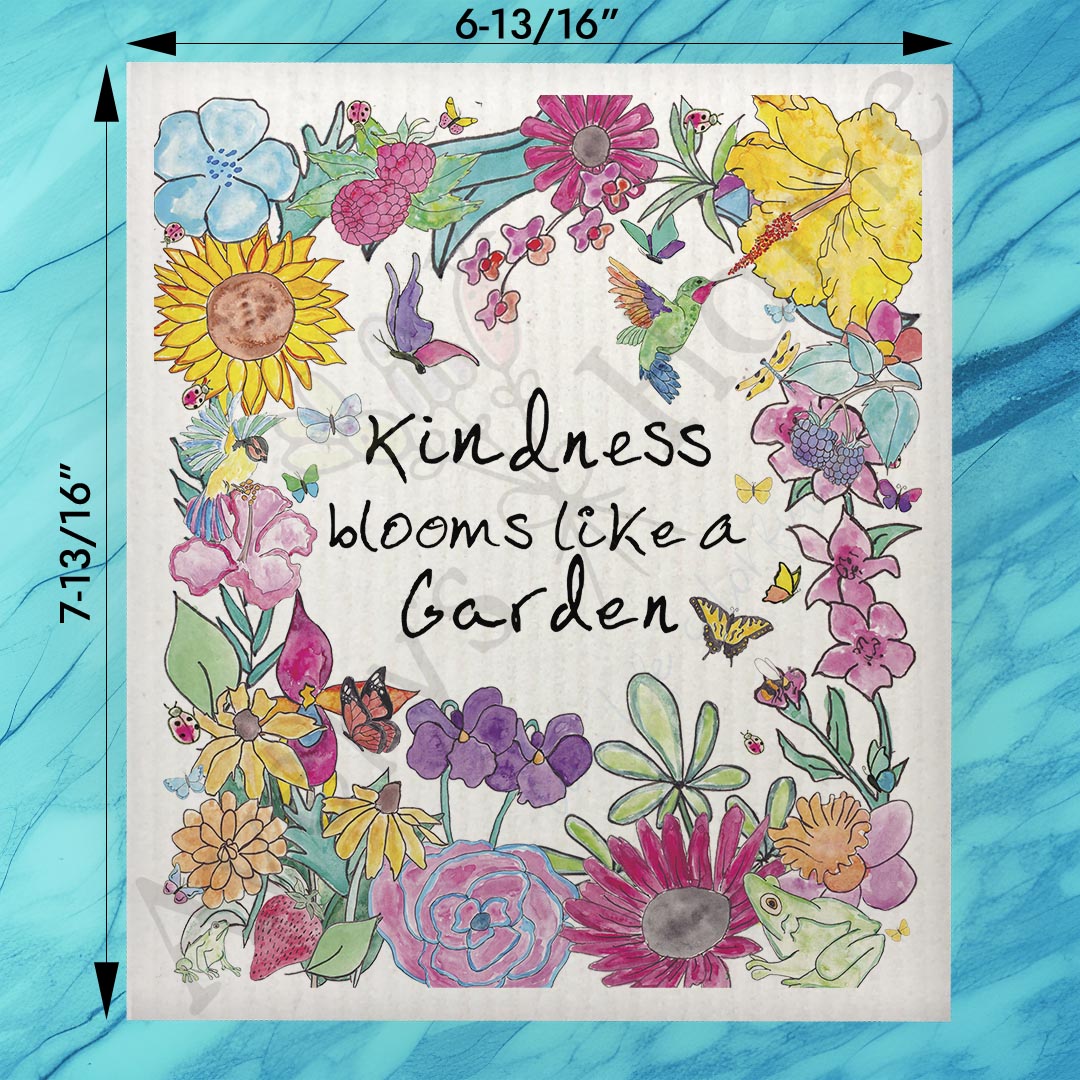 Kindness Grows Swedish Dishcloth – Garden Flower Decor