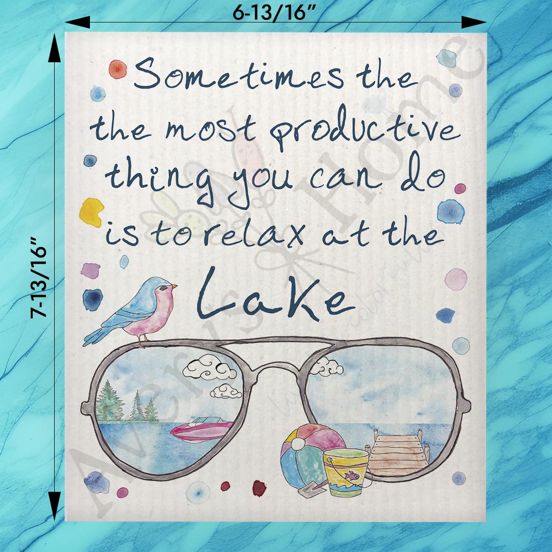 Sunglasses & Relaxation Swedish Dishcloth – Lake or River Vibes