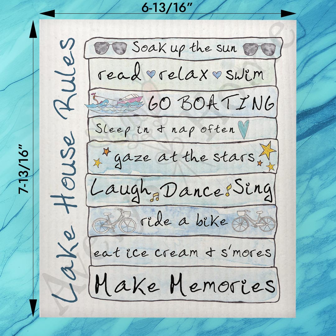 Lake House Rules Swedish Dishcloth