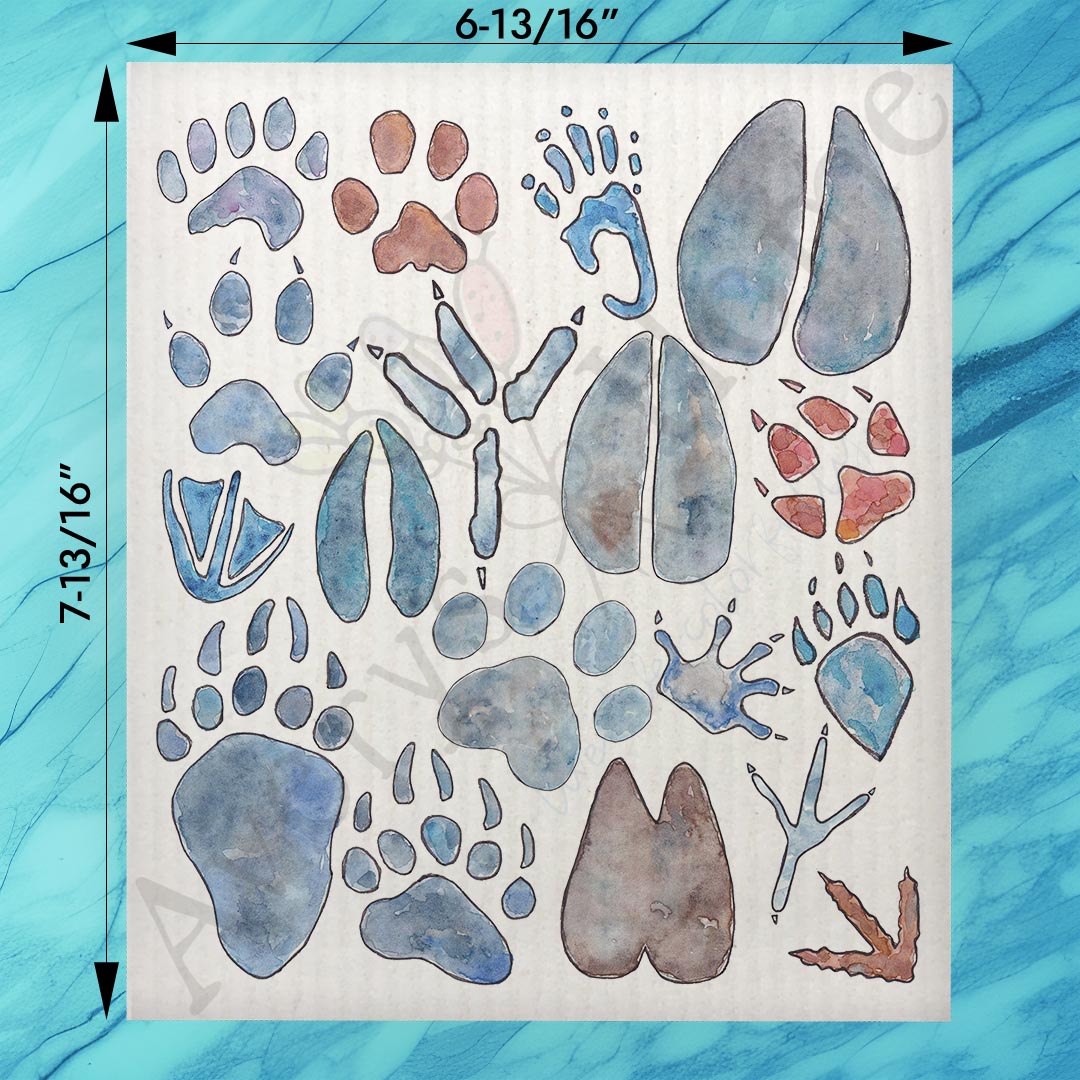 Animal Tracks Swedish Dishcloth – Mountain Hiking Decor