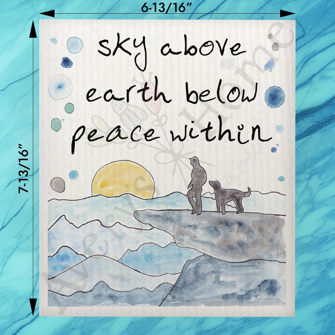 Sky Above Earth Below Swedish Dishcloth – Dog Camping Wisdom