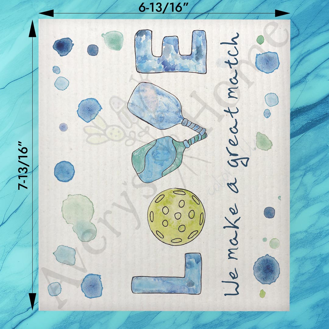 Pickleball Match Swedish Dishcloth – Valentine Paddle Gift