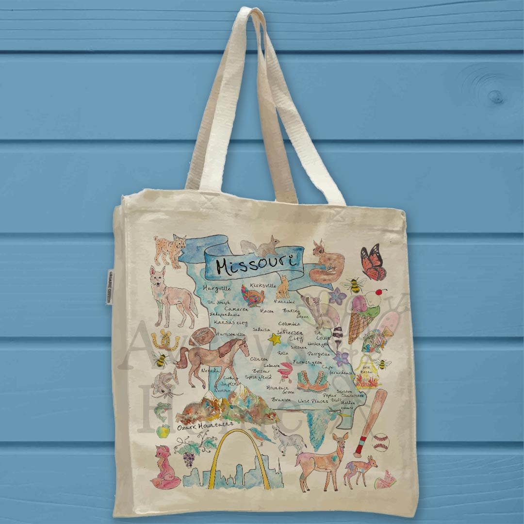 Missouri Map Organic Cotton Tote Bag – Rivers, Roots & Road Trips