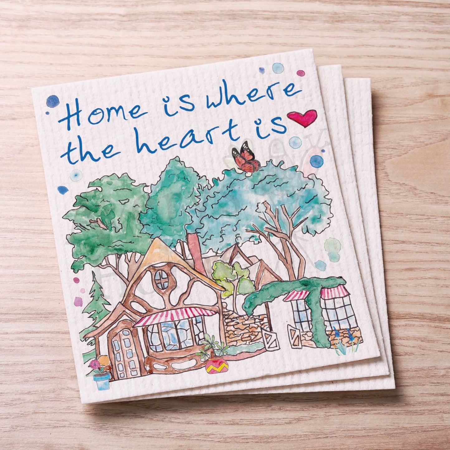 Home Is Where the Heart Is Swedish Cloth