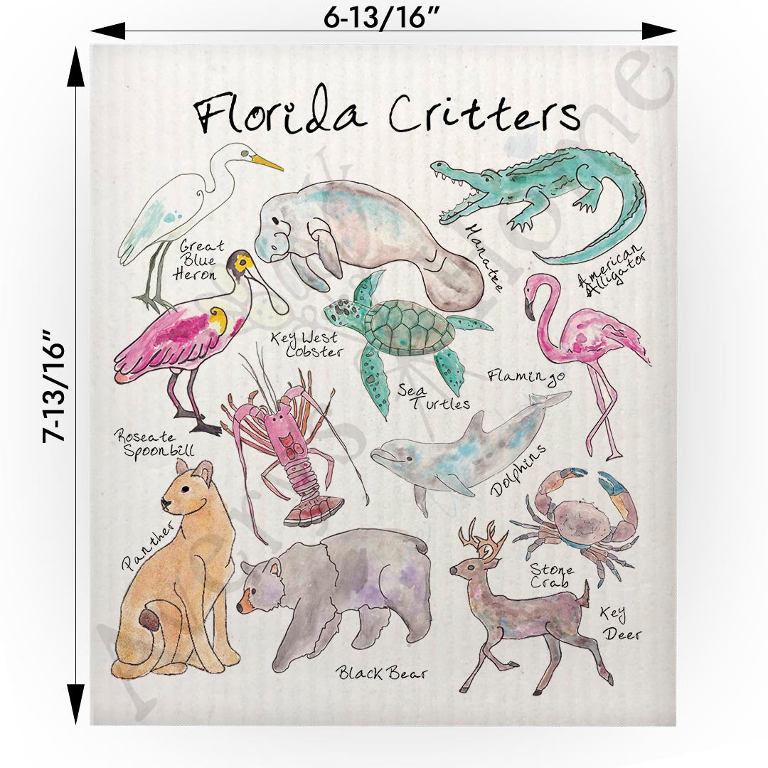 Florida Critters Swedish Cloth
