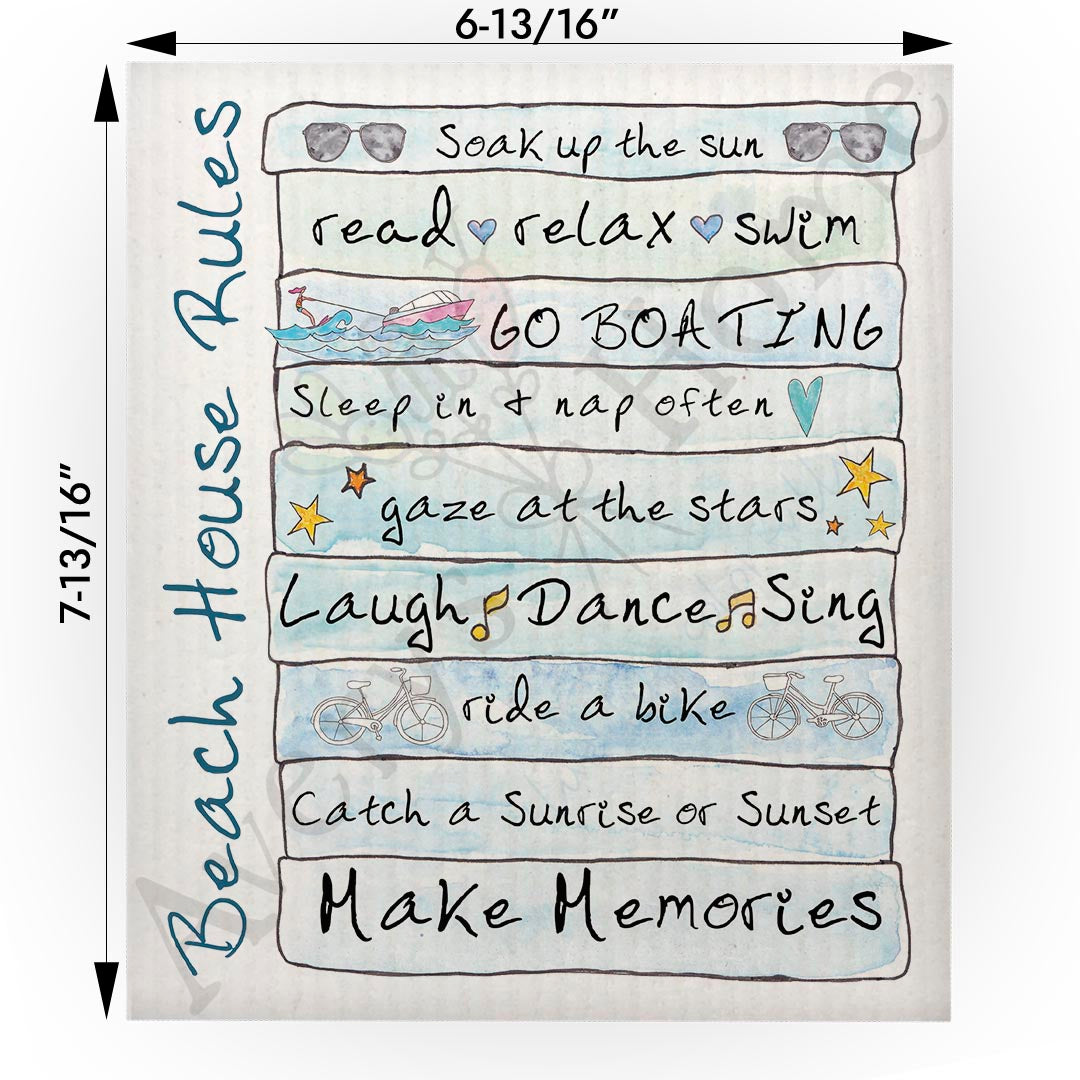 Beach House Rules Swedish Cloth