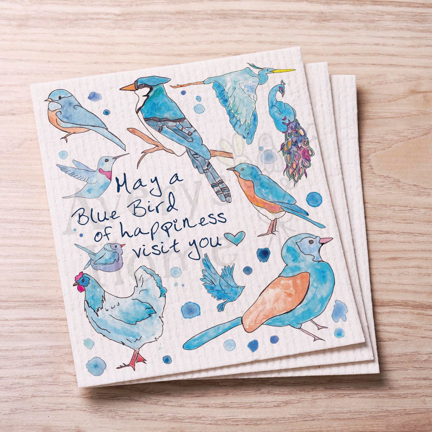 Blue Birds of Happiness Swedish Cloth