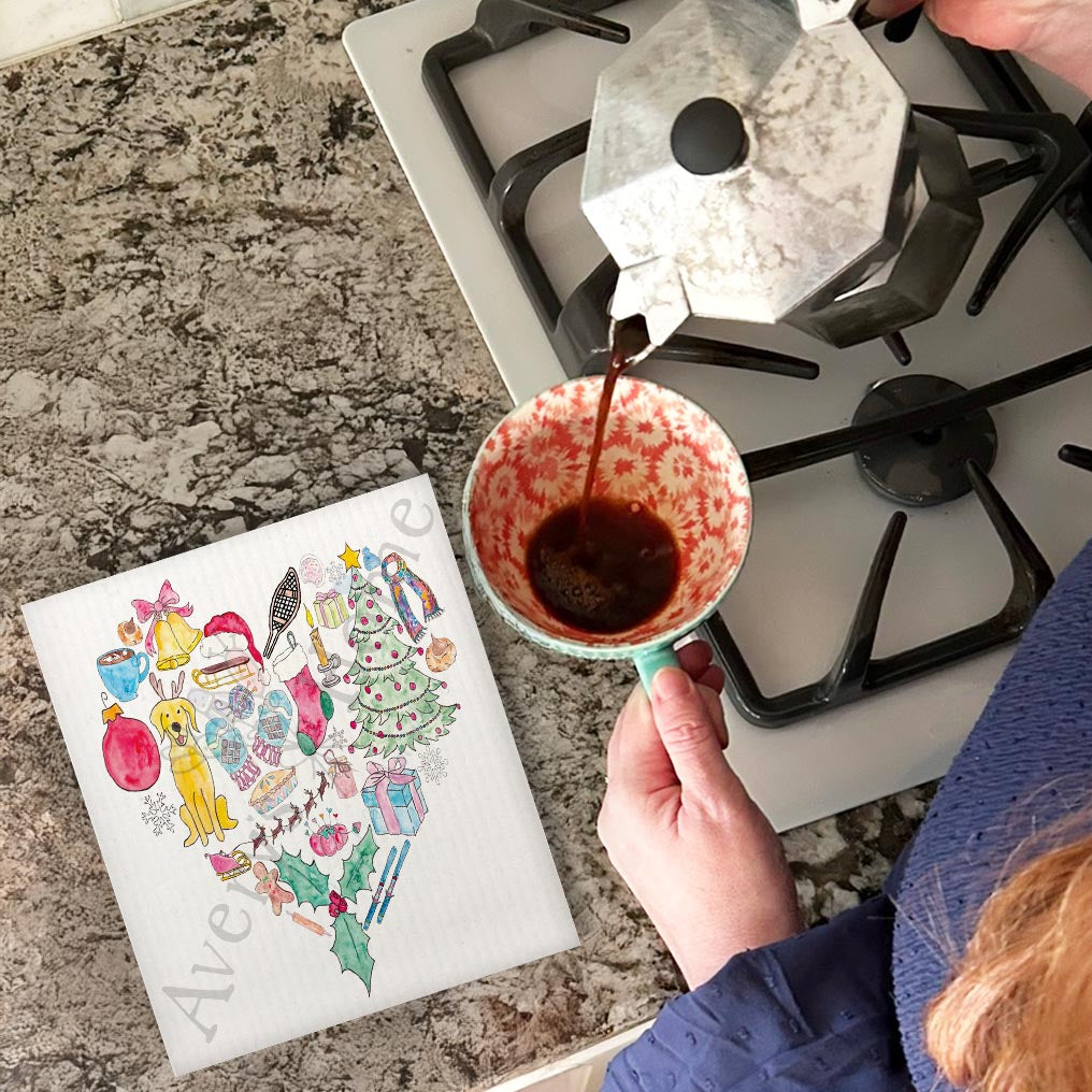 Most Wonderful Time of the Year Swedish Dishcloth – Festive Classic