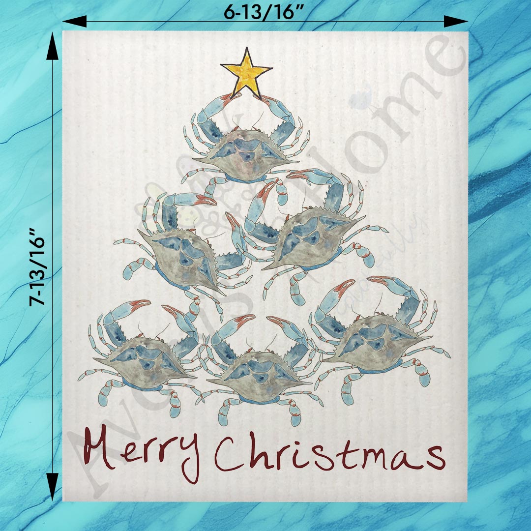 Crab Christmas Tree Swedish Dishcloth – Shell Yeah, It’s the Holidays