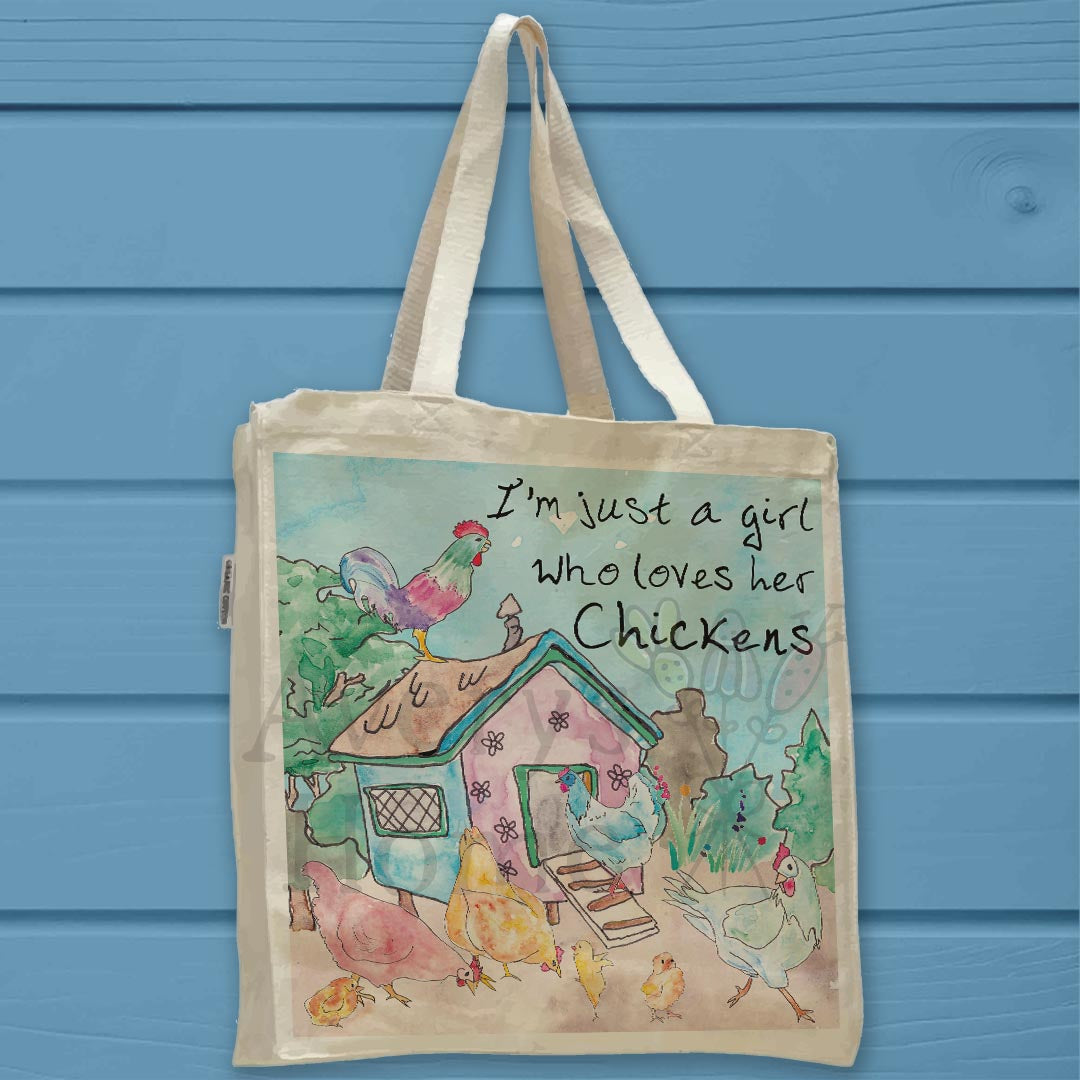 Girl Who Loves Her Chickens Organic Cotton Tote Bag – Coop Queen
