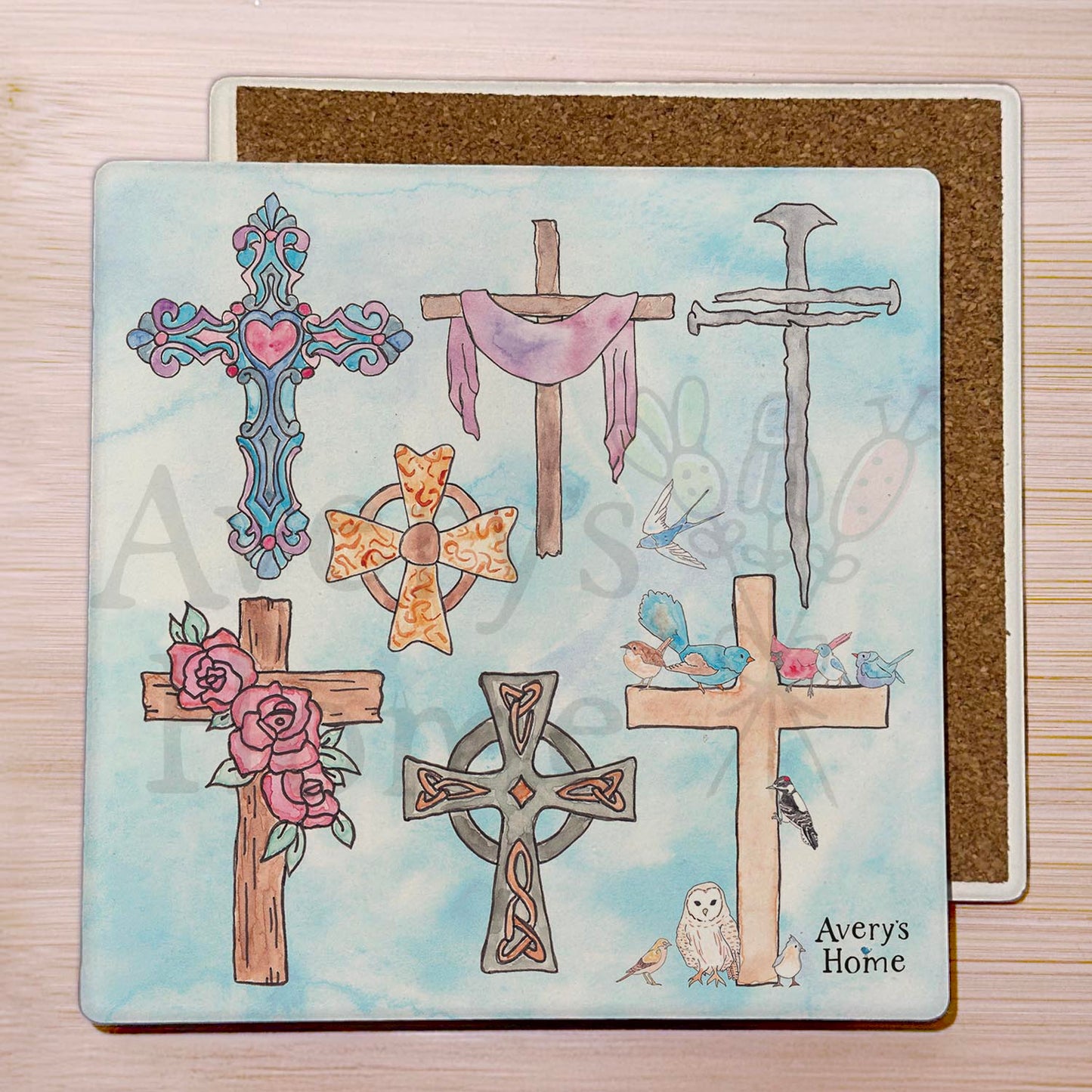 Crosses of Christianity Stone Coaster