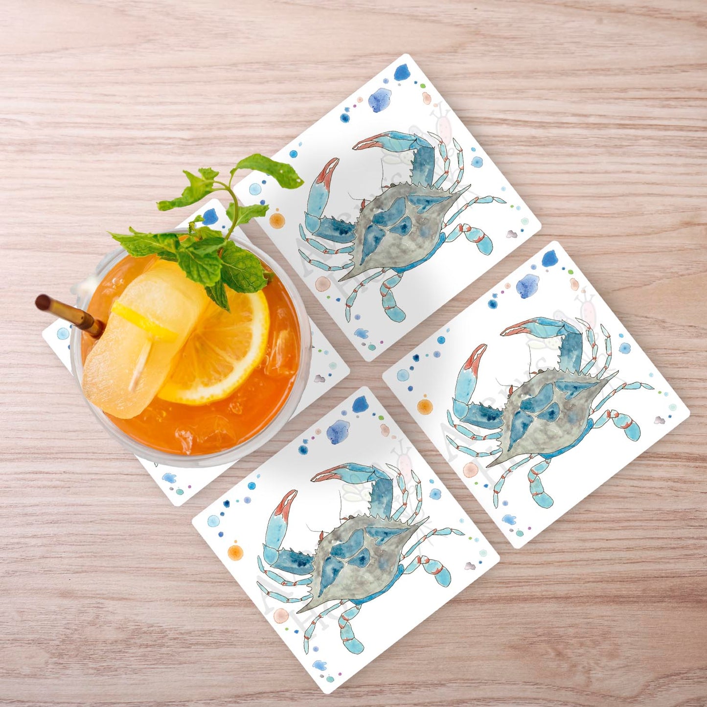 Blue Crab Stone Coaster