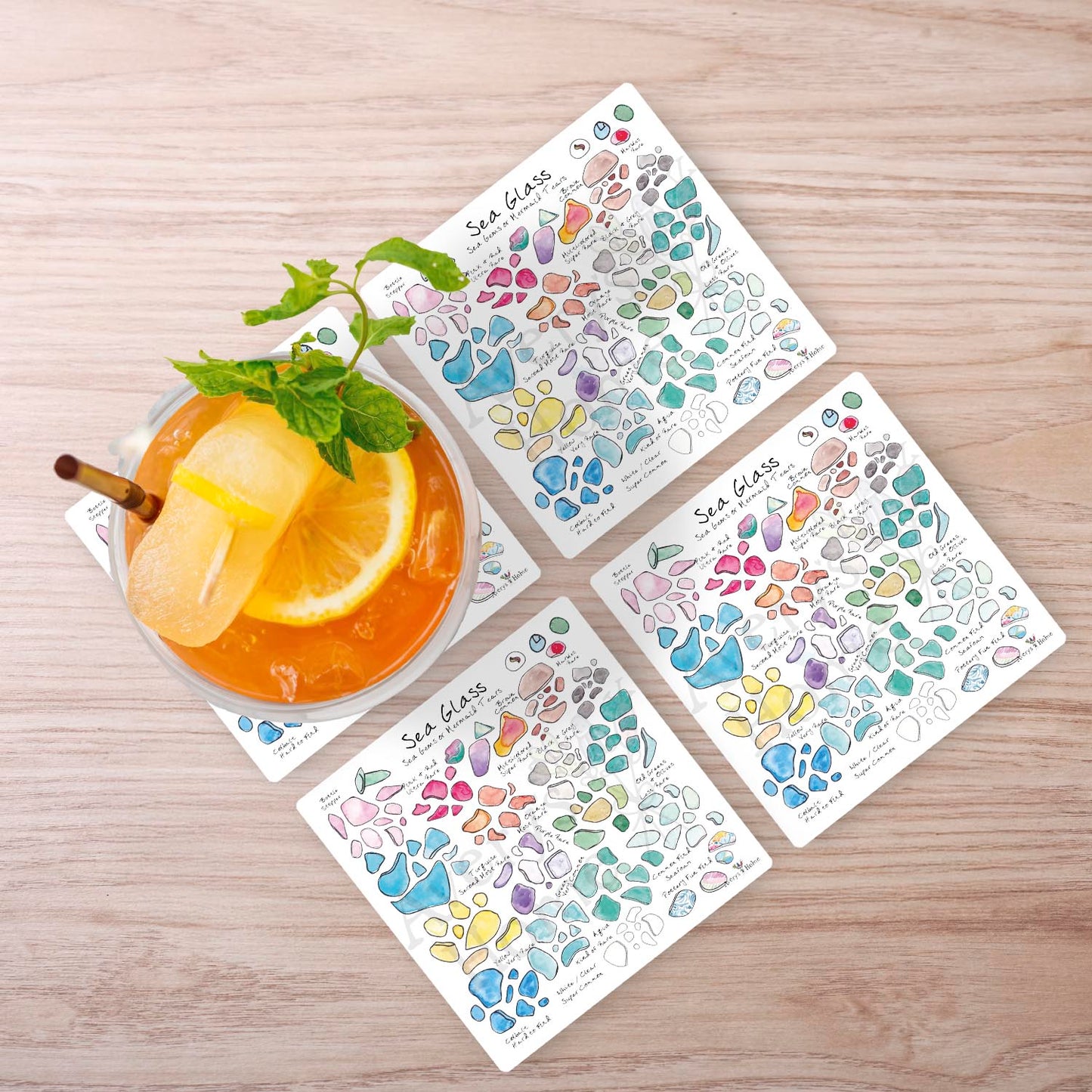Sea Glass Collector Stone Coaster