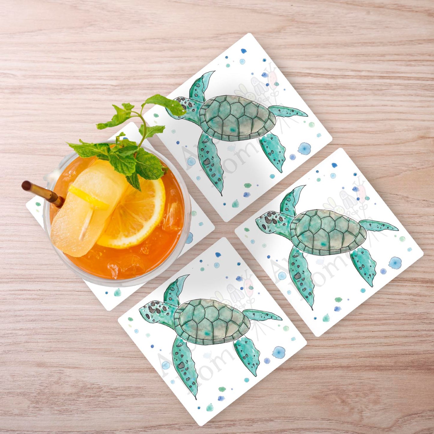 Olive Ridley Sea Turtle Stone Coaster