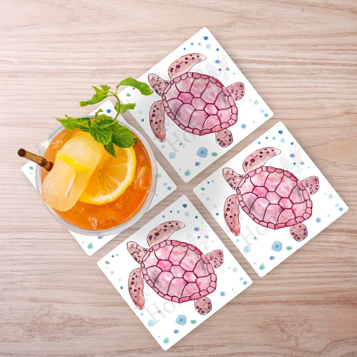 Logger Head Sea Turtle Stone Coaster