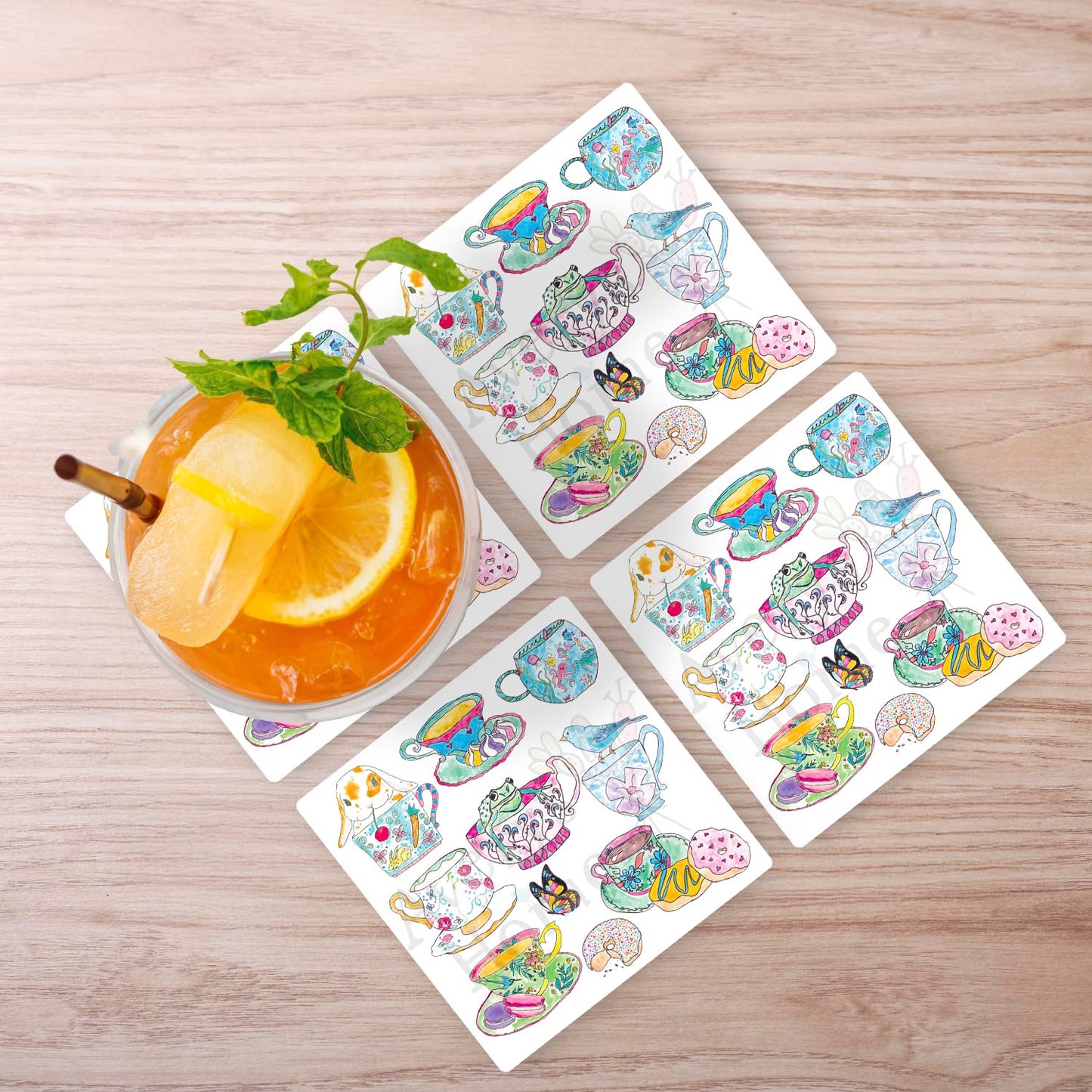 Teacups & Animals Stone Coaster