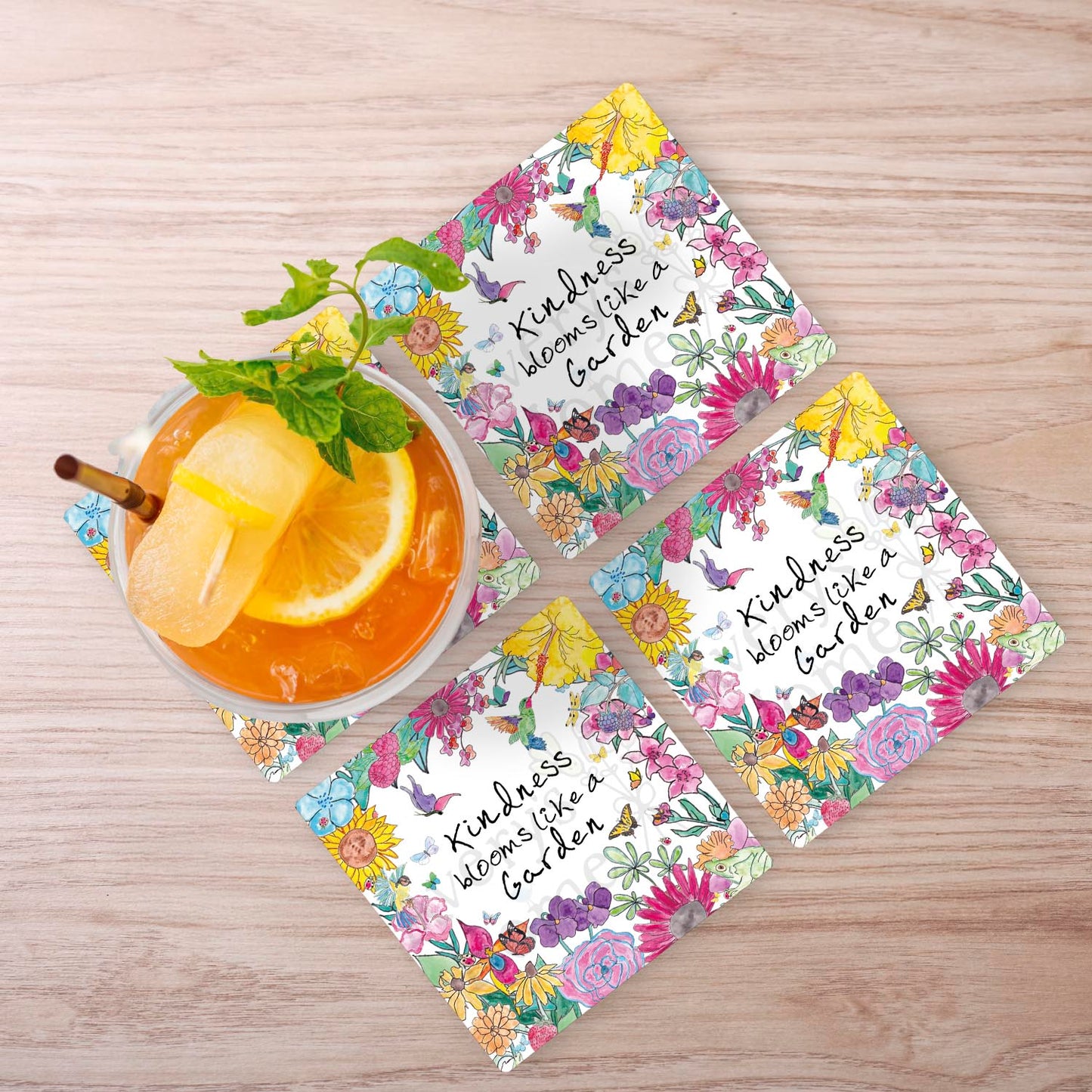 Kindness Blooms Stone Coaster