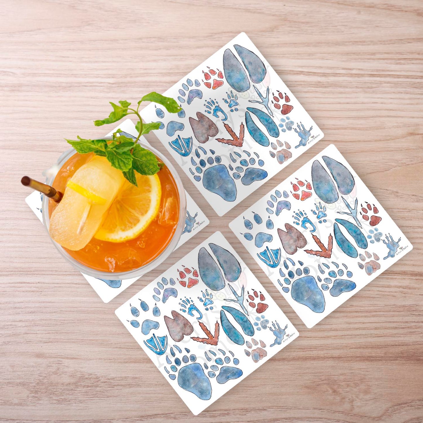 Animal Tracks Stone Coaster