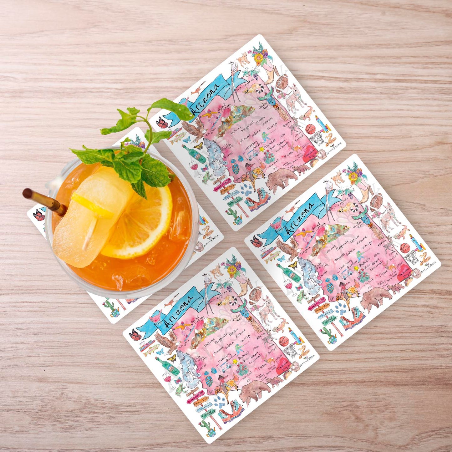 Arizona Map Stone Coaster