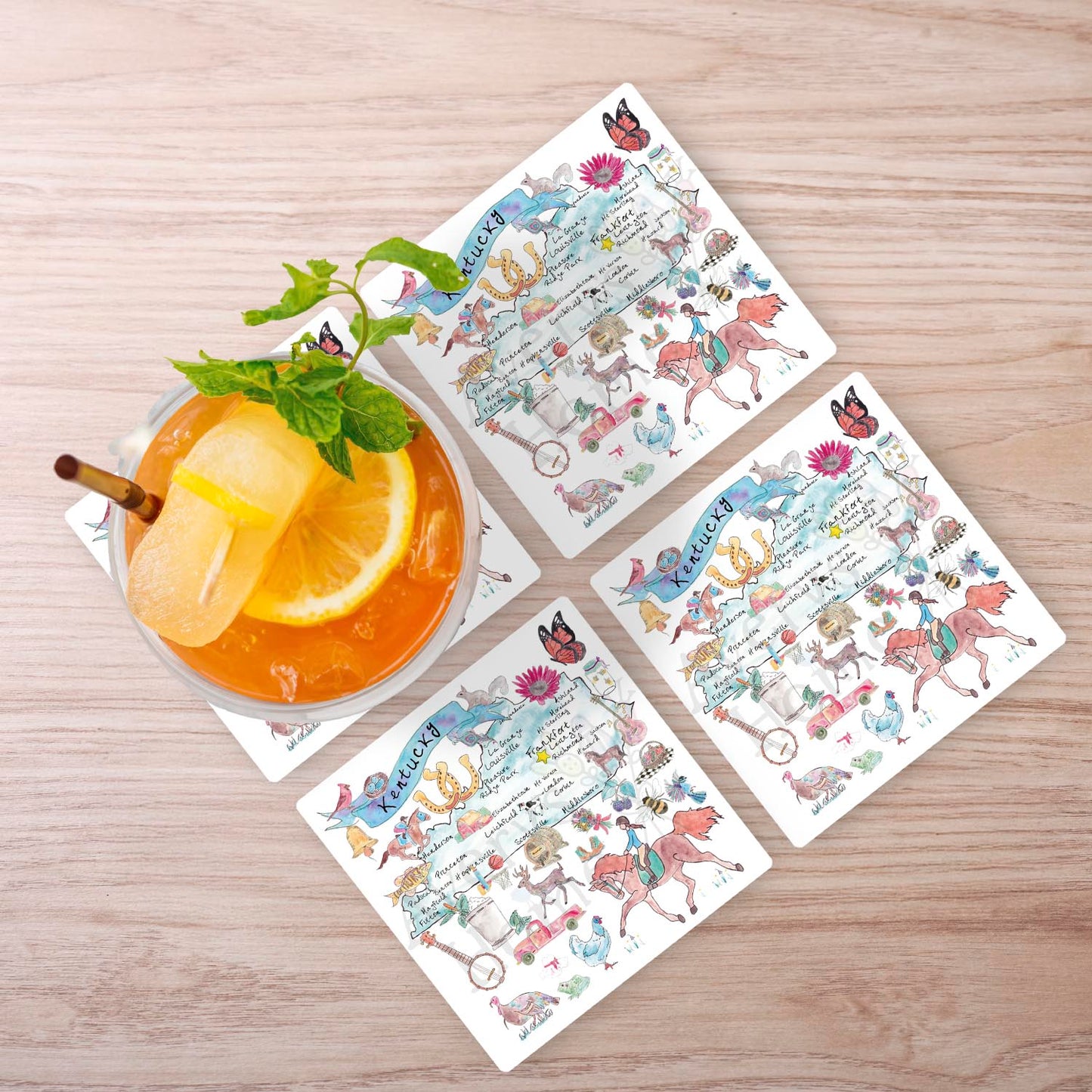 Kentucky Map Stone Coaster
