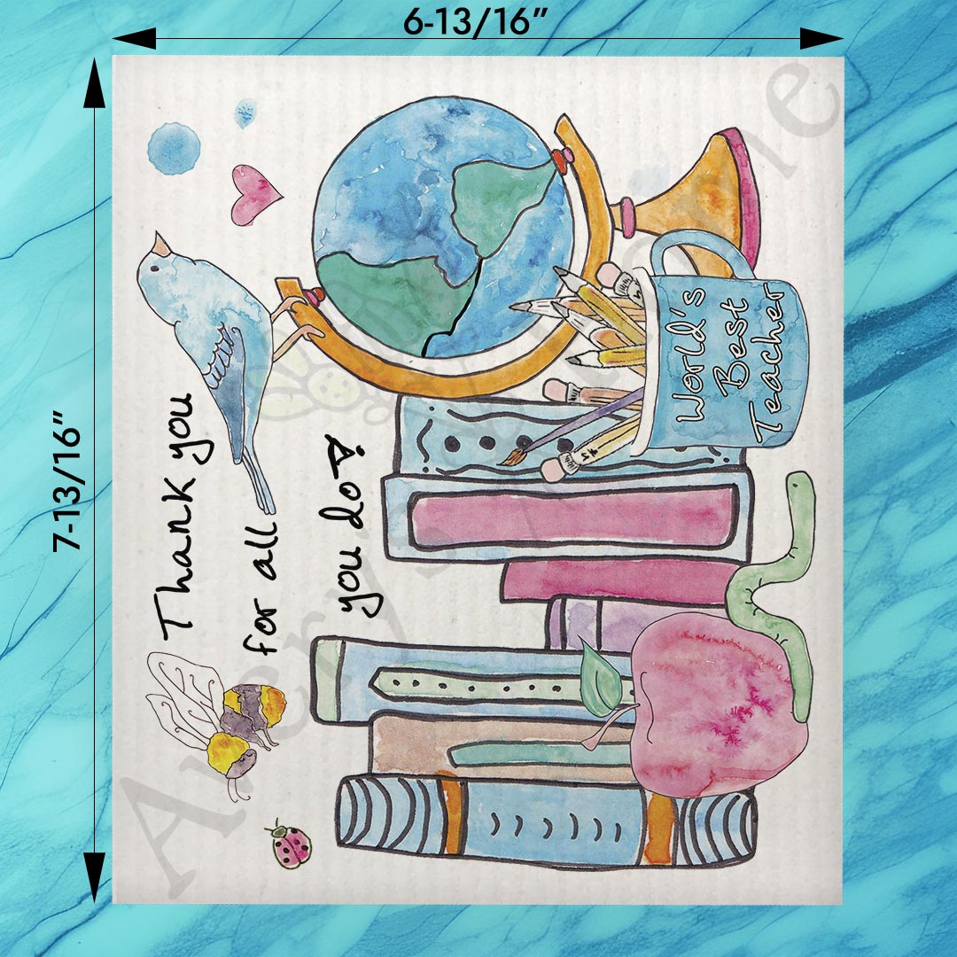 World’s Best Teacher Swedish Dishcloth – Heartfelt Thanks for All You Do