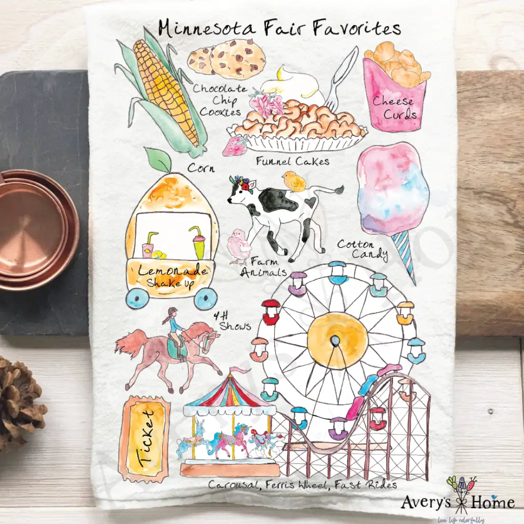 Minnesota Fair Favorites Tea Towel – County Festival Decor